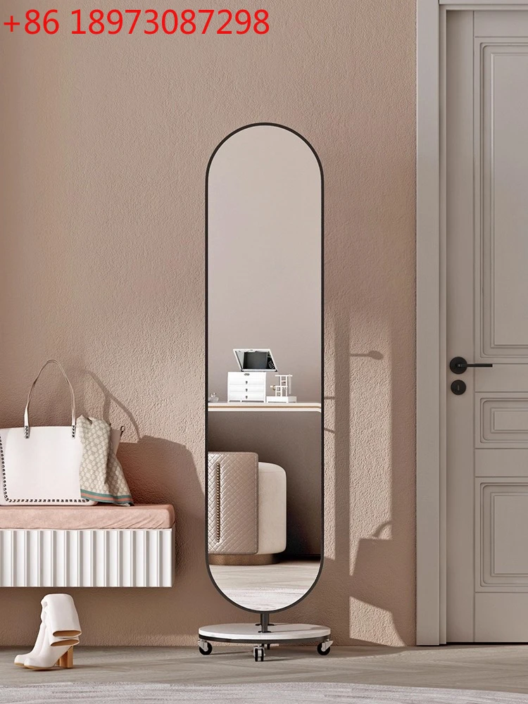 مرآة معلقة فاخرة قابلة للدوران لكامل الجسم، مرآة معلقة متعددة الوظائف لغرفة النوم الاسكندنافية، أرضية منزلية متعددة الوظائف