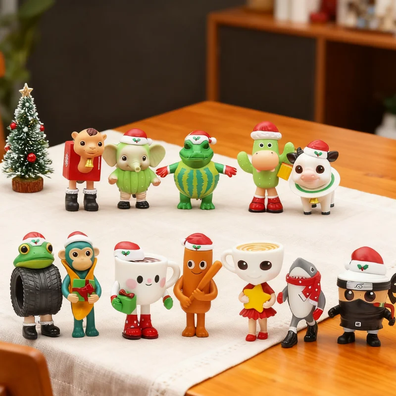 2026 جديد عيد الميلاد طبعة Tangtungsahur الشكل مضحك دمية سطح المكتب الديكور Tralalero Tralala نموذج لجسم الهدايا صندوق أعمى لعبة