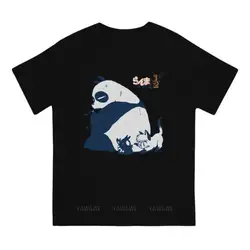 Genma Panda Men's T Shirts Ranma Manga Creative Tees Short Sleeve Crew Neck T-Shirt Cotton Graphic Printed Tops