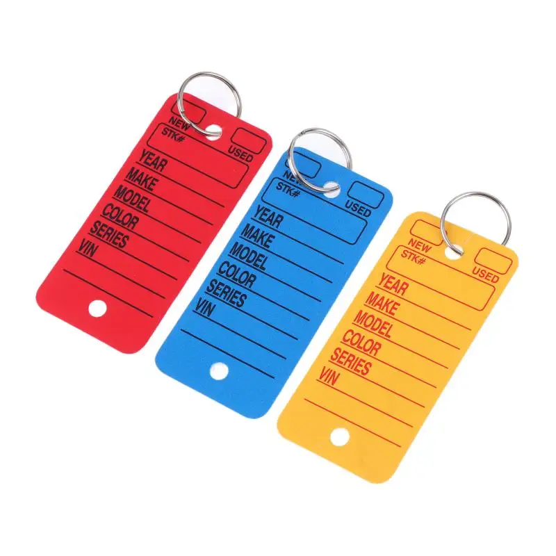 10Pcs Stylish Card-shaped Car Keychain Pet Name Tag Waist DIY Accessory Bag Charm Decoration Handwritten Label