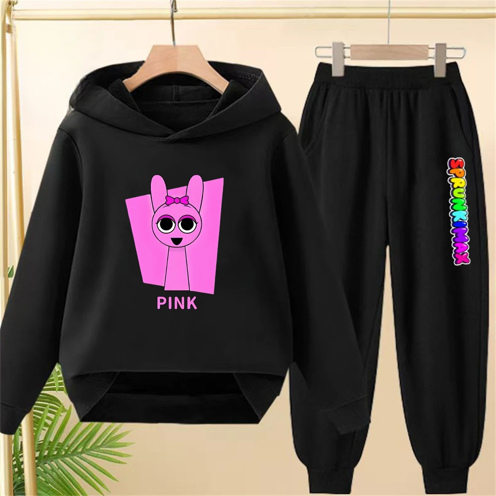 

Children's Incredibox Sprunki Game Hoodie black Pullover Boys Girls Toddler 2-12Yrs Top+Trousers Coat Casual Fashion Set