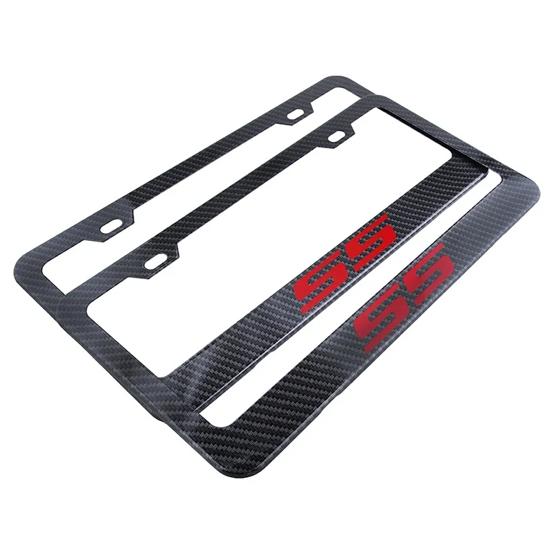 2PCS New Carbon Fiber License Plate Frame Exquisitely Crafted with 2 Holes for American Standard Car License Plate Frame