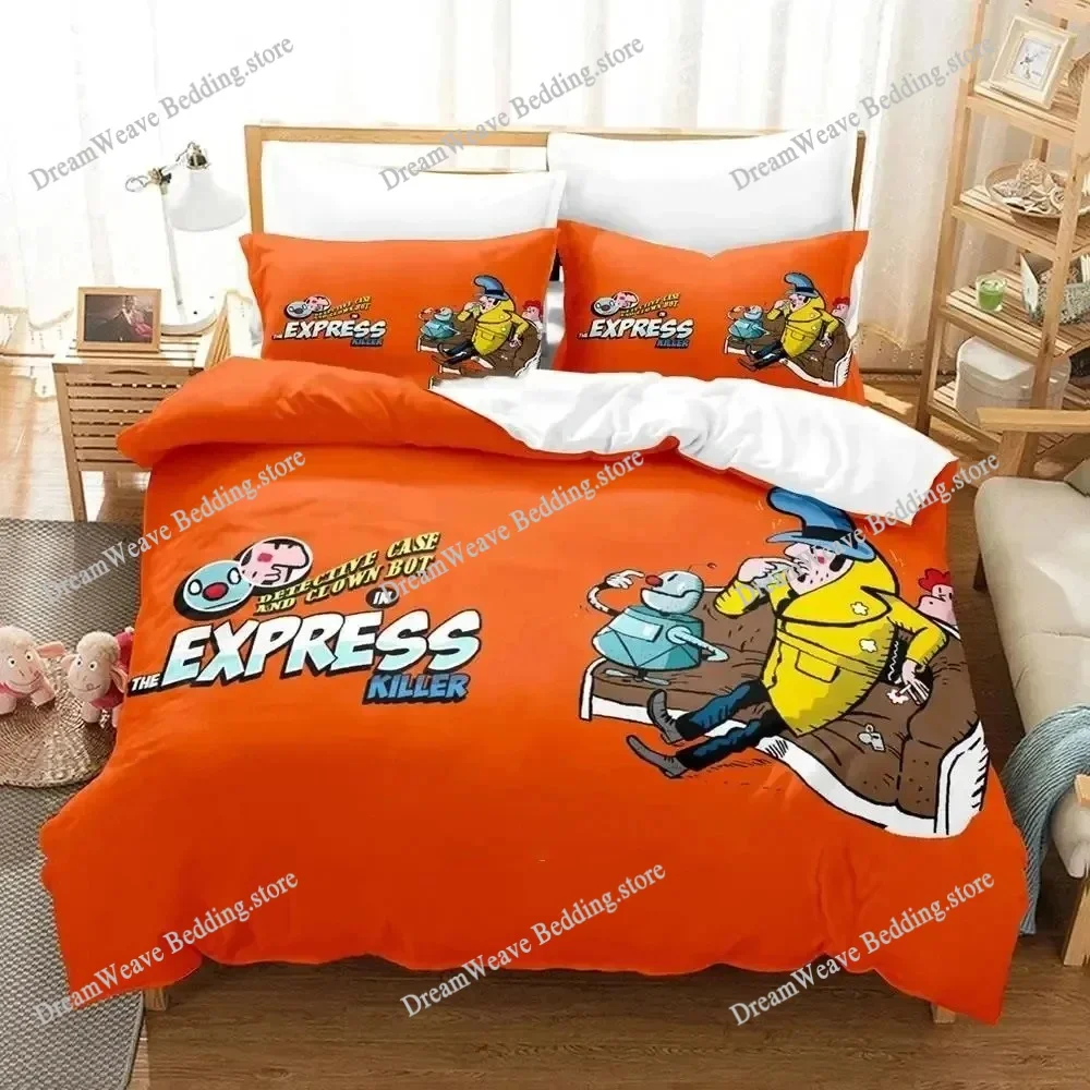 

Anime Game Detective Case Clown Bot Bedding Set Duvet Cover Bed Set Quilt Cover Pillowcase Comforter King Queen Size Boys Adult