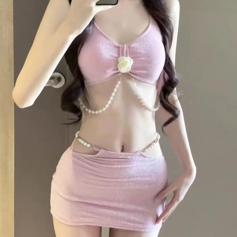 

Bathing Suit Swimsuit Women Summer New European and American Sexy Bikini Set Solid Color Lace Up Backless Fashion