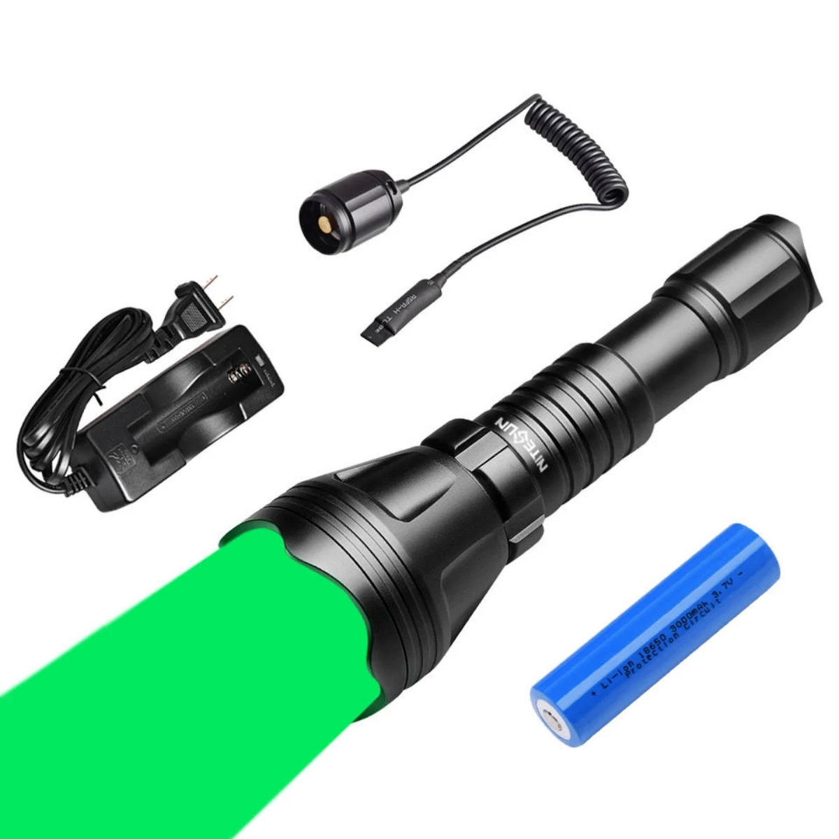 Odepro KL52 Powerful Hunting Torch Flashlight High Power LED Hunting Light Rechargeable Tactical Flashlights for Night Hunting