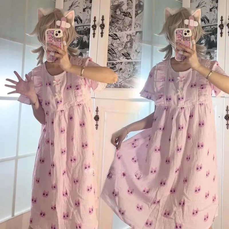 

Rain Cute Print Pajamas Anime Ame Cosplay Costume Dress Top Pants Kawai Suit Summer Sleepwear for Women Home Wear Clothing