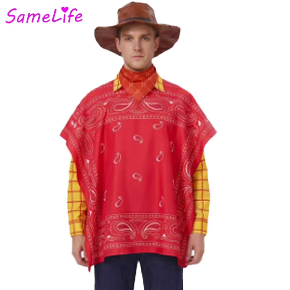 Cowboy Woody Cosplay Fantasy Cloak Clothing Cartoon Plush Story Men Costume Disguise Accessories Halloween Adult Male Outfits view 2