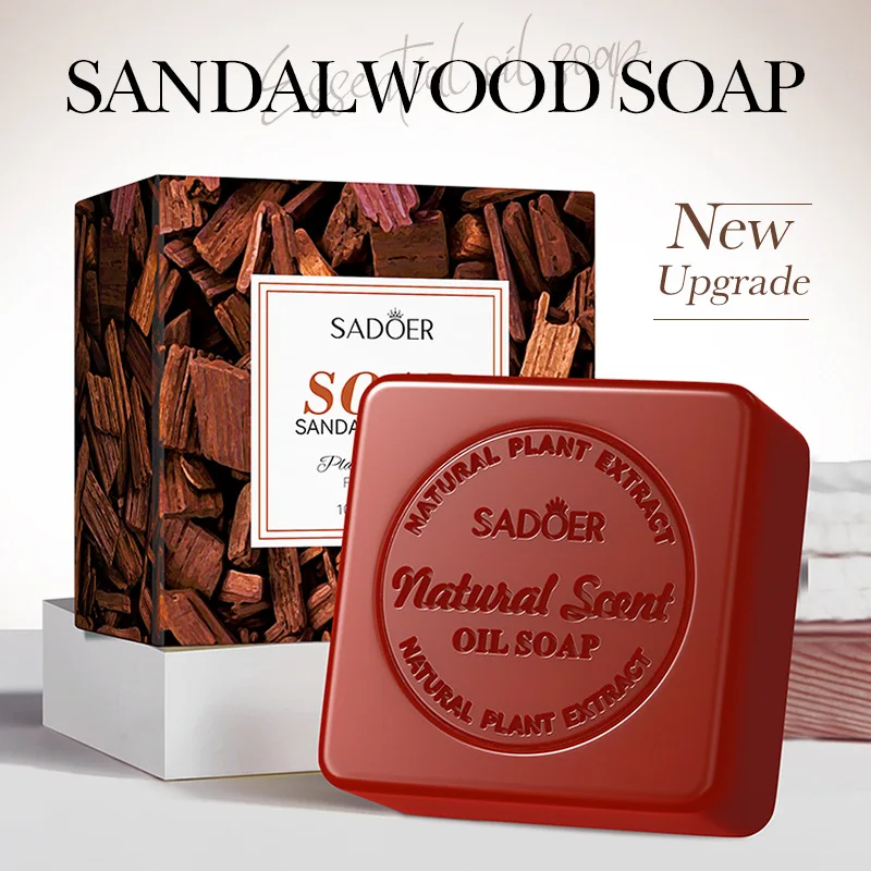 Sandalwood Handmade Soap Women Cleaner Deep Cleansing Body Whitening Essential Oil Soap Shaving Sabonis Skin Lightening Foam