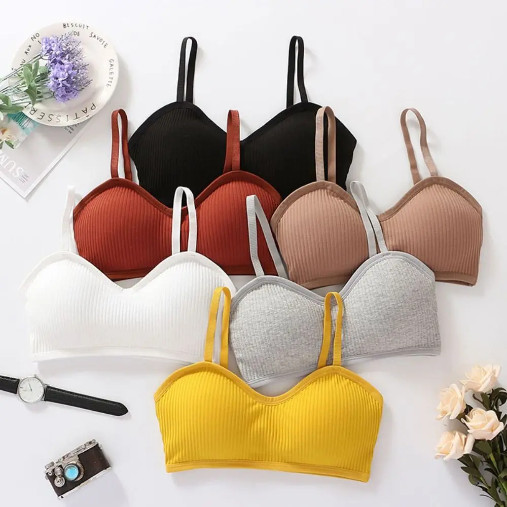 New Polyester Cotton Women's Sports Bra No Steel Frame Breathable Sling Camisole Vest Push Up Bra Women