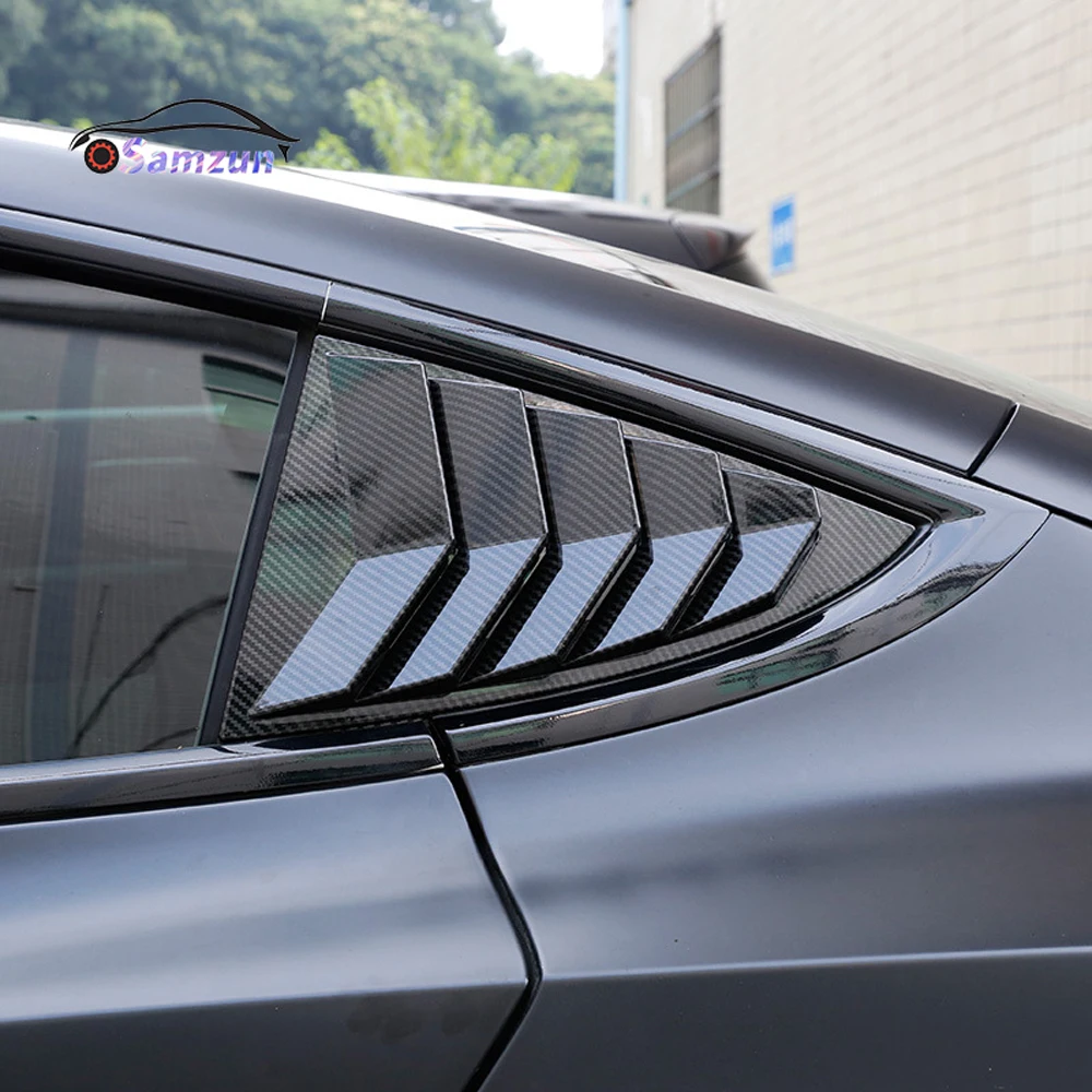 Car Rear Triangular Window Sticker For Tesla Model 3 2017 18 19 20 21 Louver Decor Cover Shutter Deflector Sticker Accessories