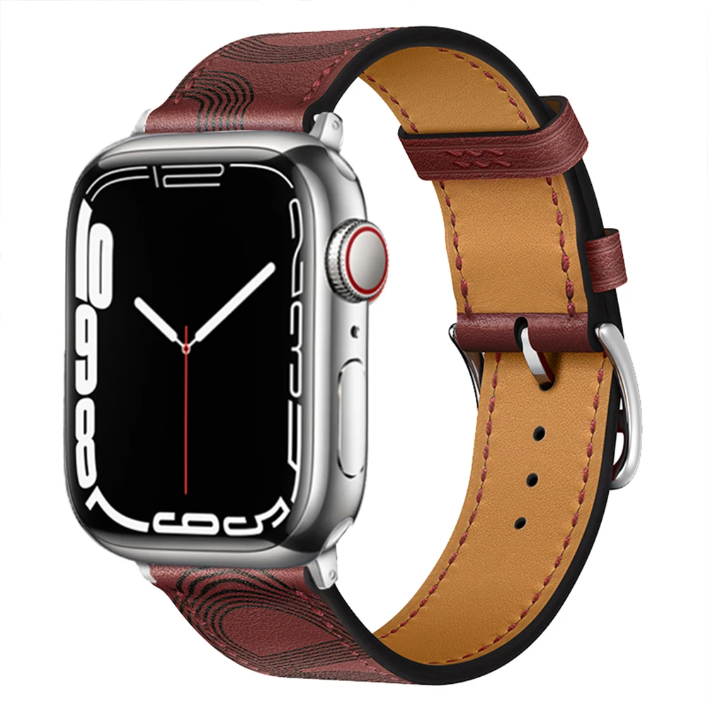 Leather Strap for Apple Watch Band 44mm 45mm 42mm 41mm 40mm 38mm Accessorie Wristband Bracelet iWatch Series 876543SE Ultra 49mm
