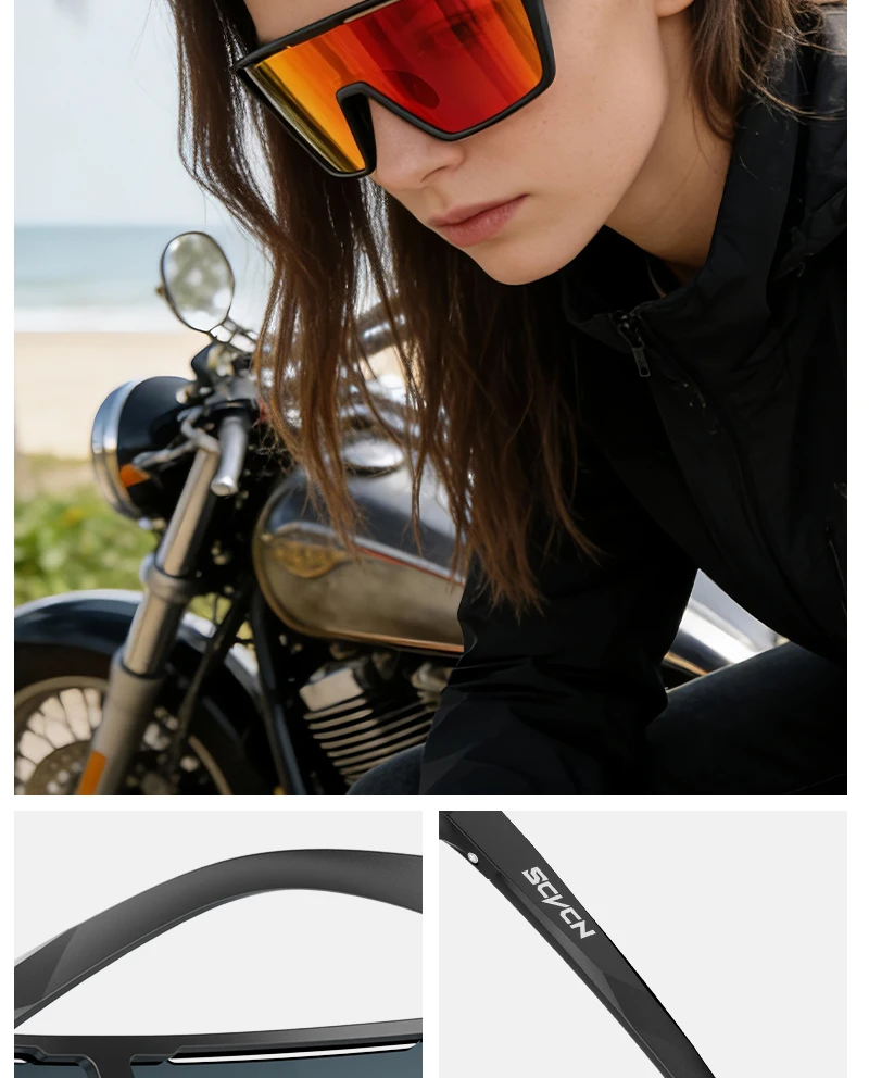 SCVCN Photochrome Sonnenbrille für Herren, Fahrradbrille, UV400n, Damen-Fahrbrille, MTB, Rennrad, Sport, Wandern, Eyewear, Laufen – Detail 8