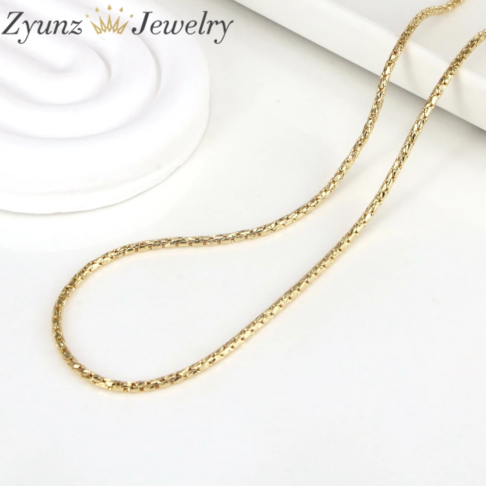 20PCS, 18K Gold Plated Snake Link Box Heart Chains For Jewelry Making 45cm Brass Metal Necklace Chains For Necklace Making