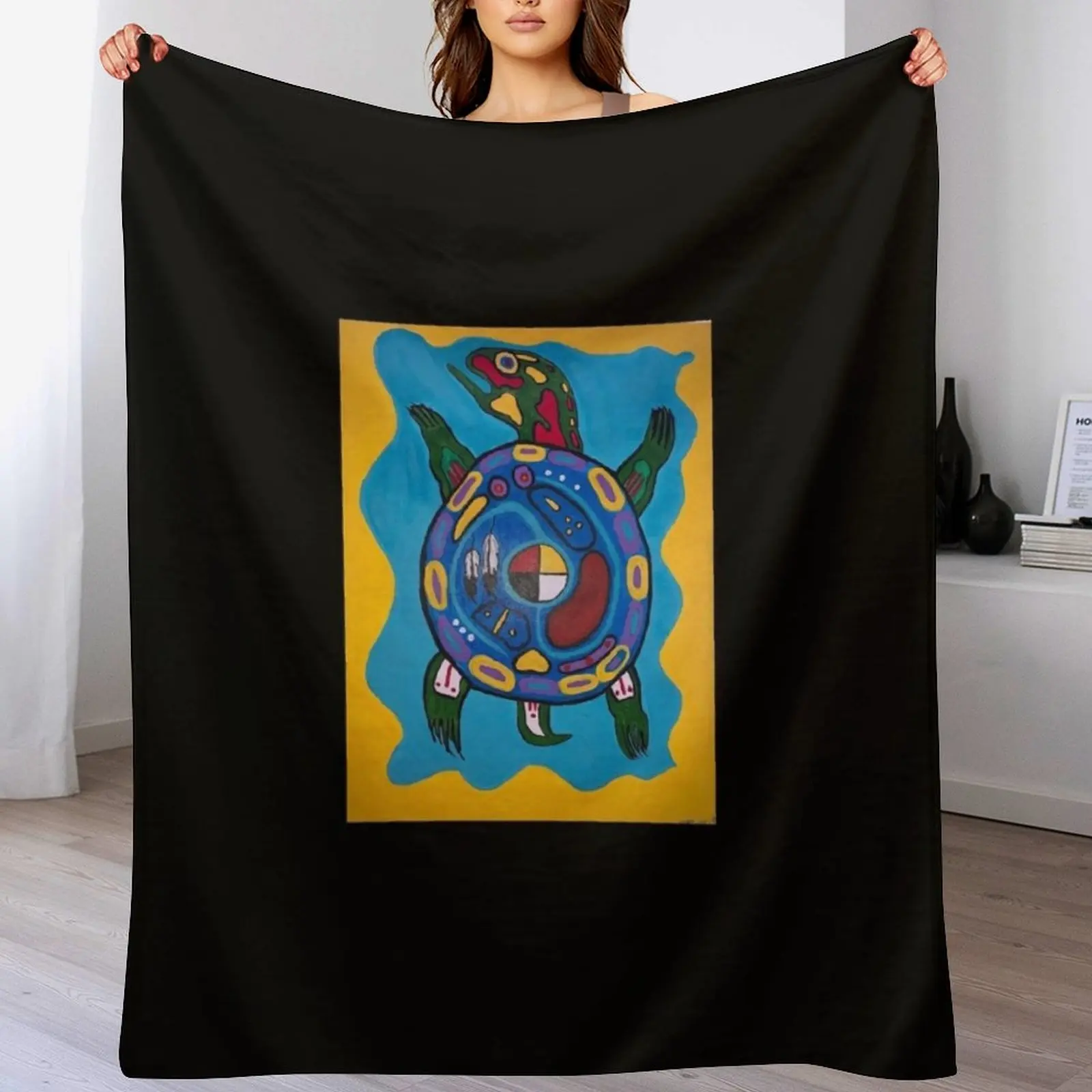 

Anishinaabe turtle 2 Sticker Throw Blanket Weighted for babies Blankets