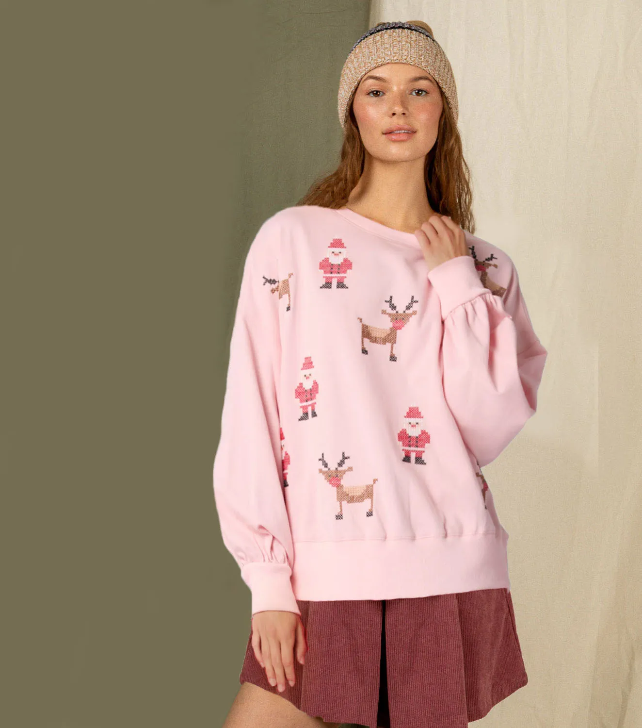 BKLD New Autumn And Winter Women Clothing Christmas Party Wear Fashion Sequined Decoration Round Neck Pullover Sweatshirts