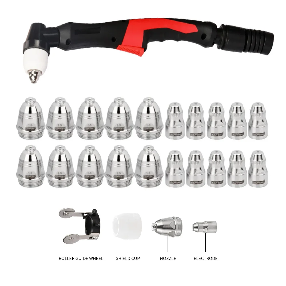 

10pcs Electrode 10pcs Nozzle P80 Plasma Consumable Tip Cutter Torch for CUT 70 CUT 80 CUT 100 CUT 120 Plasma Cutting Machines