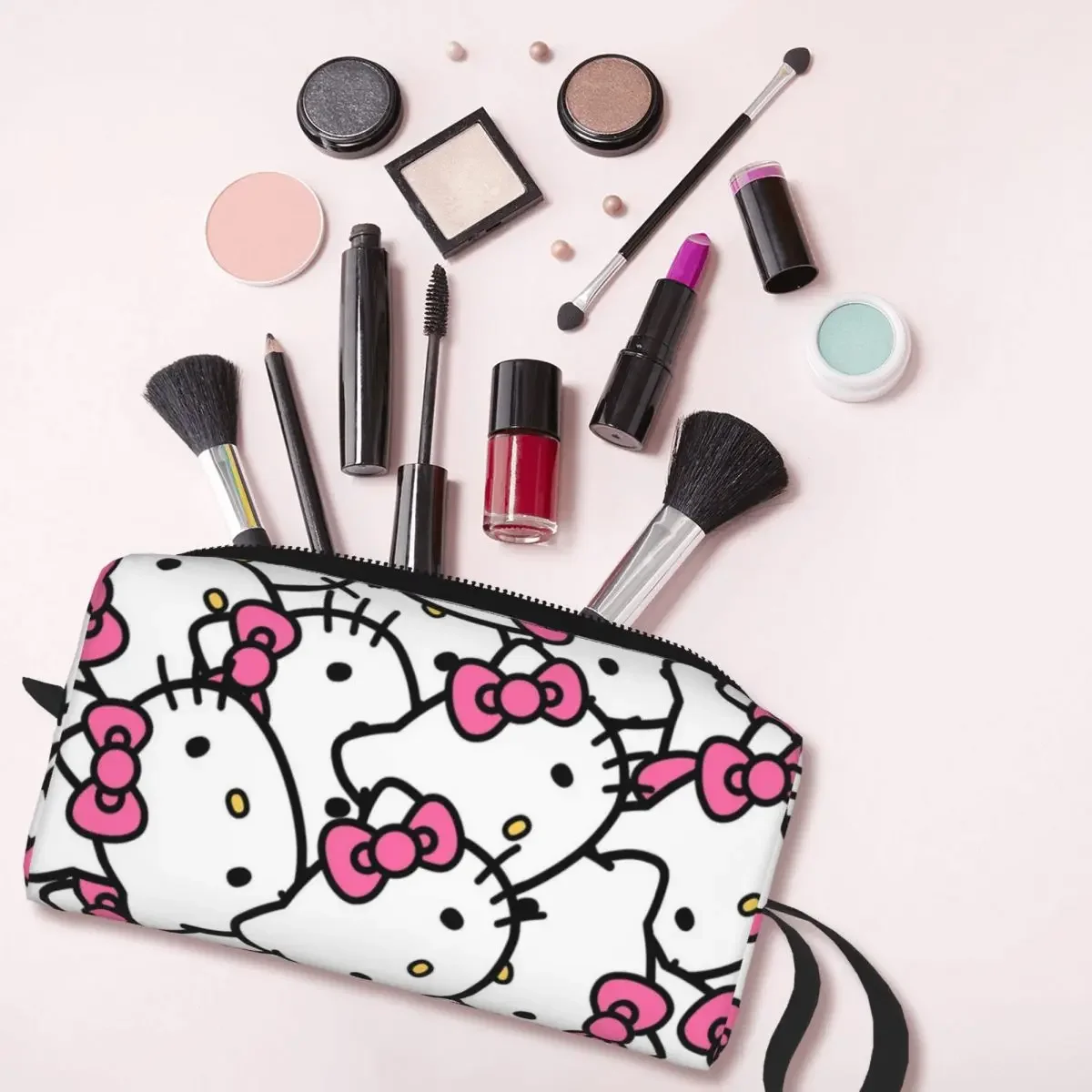 Hello Kitty Cartoon Pattern Makeup Bag Travel Cosmetic Bag for Men Women Toiletry Bag Storage Pouch Bag