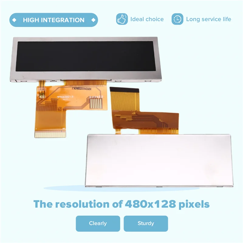 ABZW Iot Compatible 3.9 Inch Color TFT LCD Bar Module, 480X128 Pixel Display With Free FPC Connector