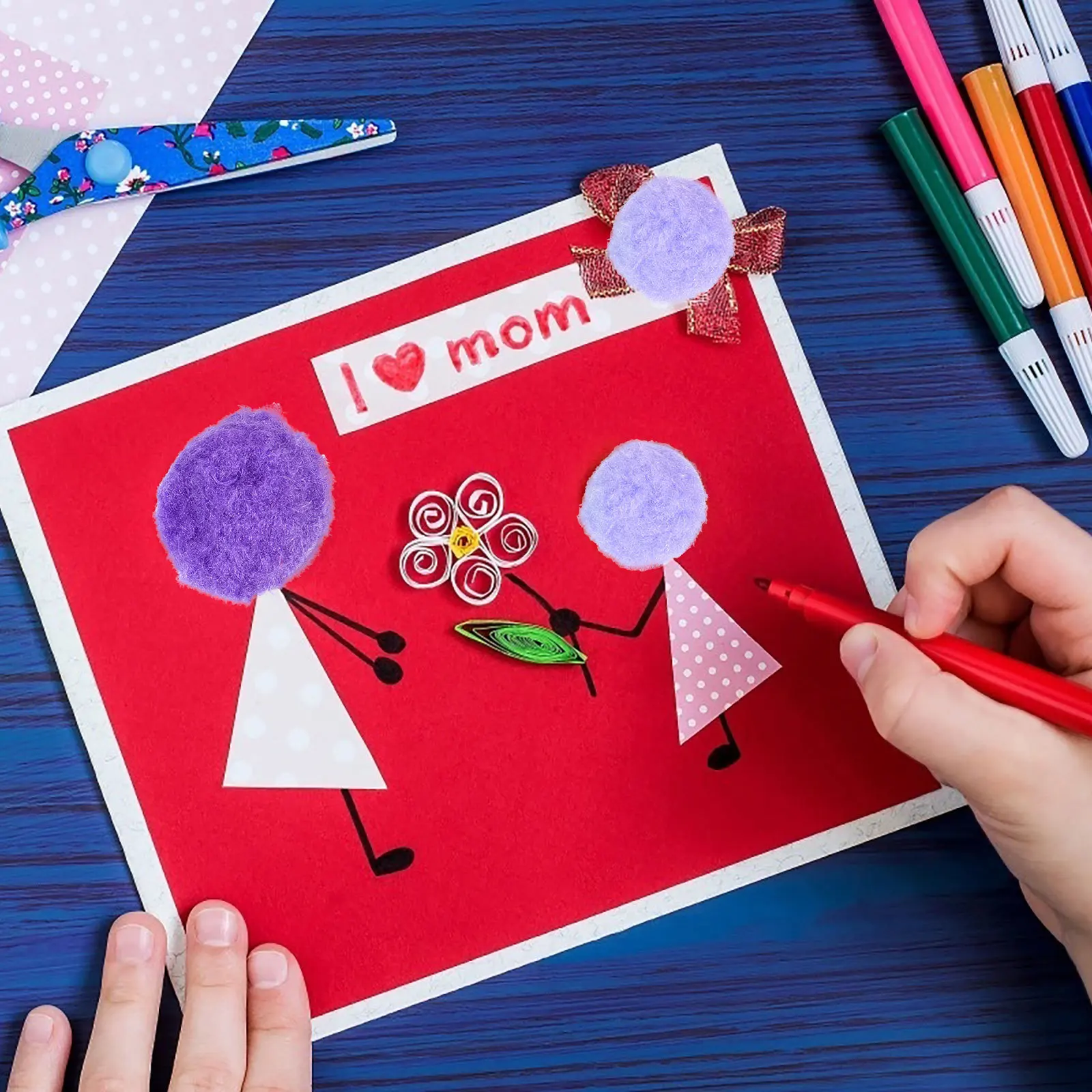 

Набор разноцветных шерстяных шариков для рукоделия, материал для поделок, помпоны для детского творчества