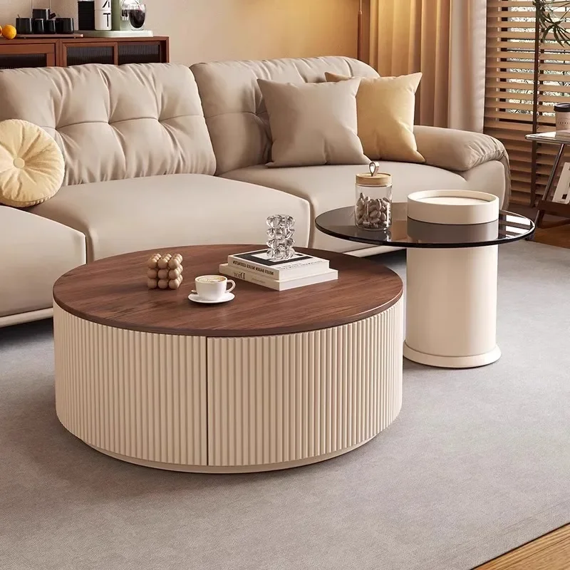 Medieval style round child and mother coffee table living room home modern light luxury advanced simple ancient style