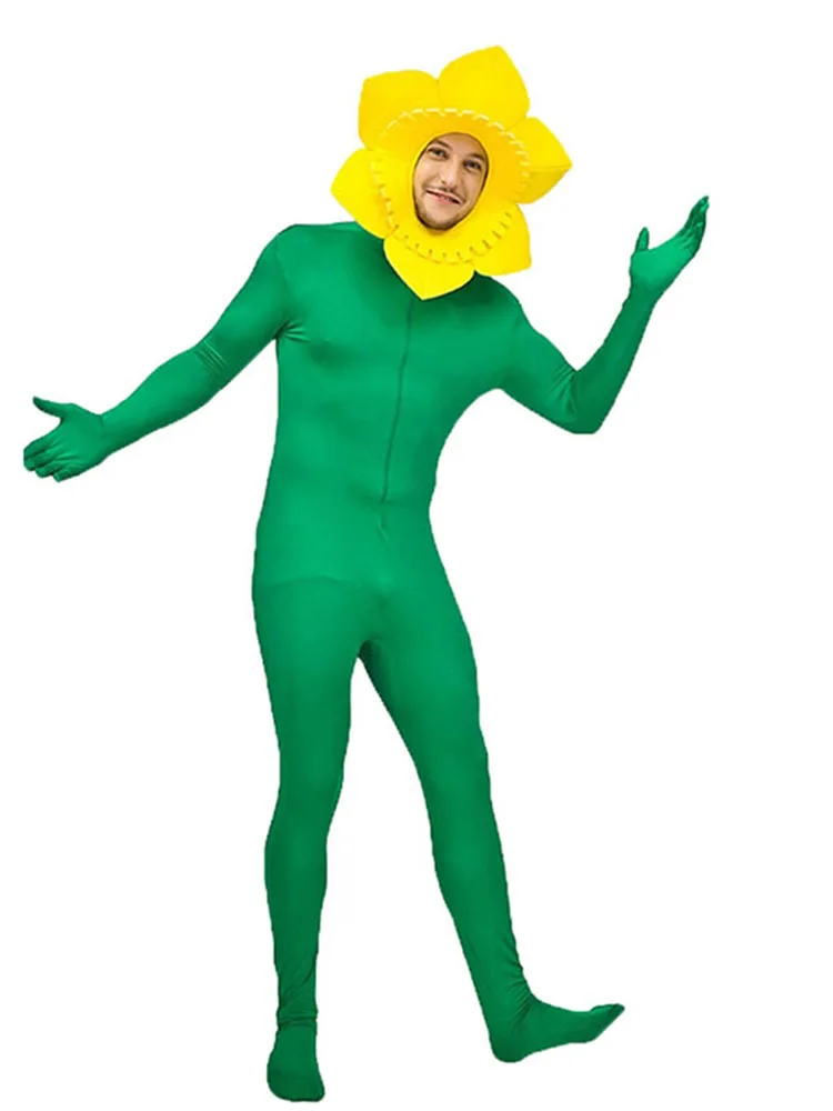 

loween Adult Suower Onesie Funny Costume Par Suower Prank Cosplay Performance Yellow Polka Dot Polyester Material