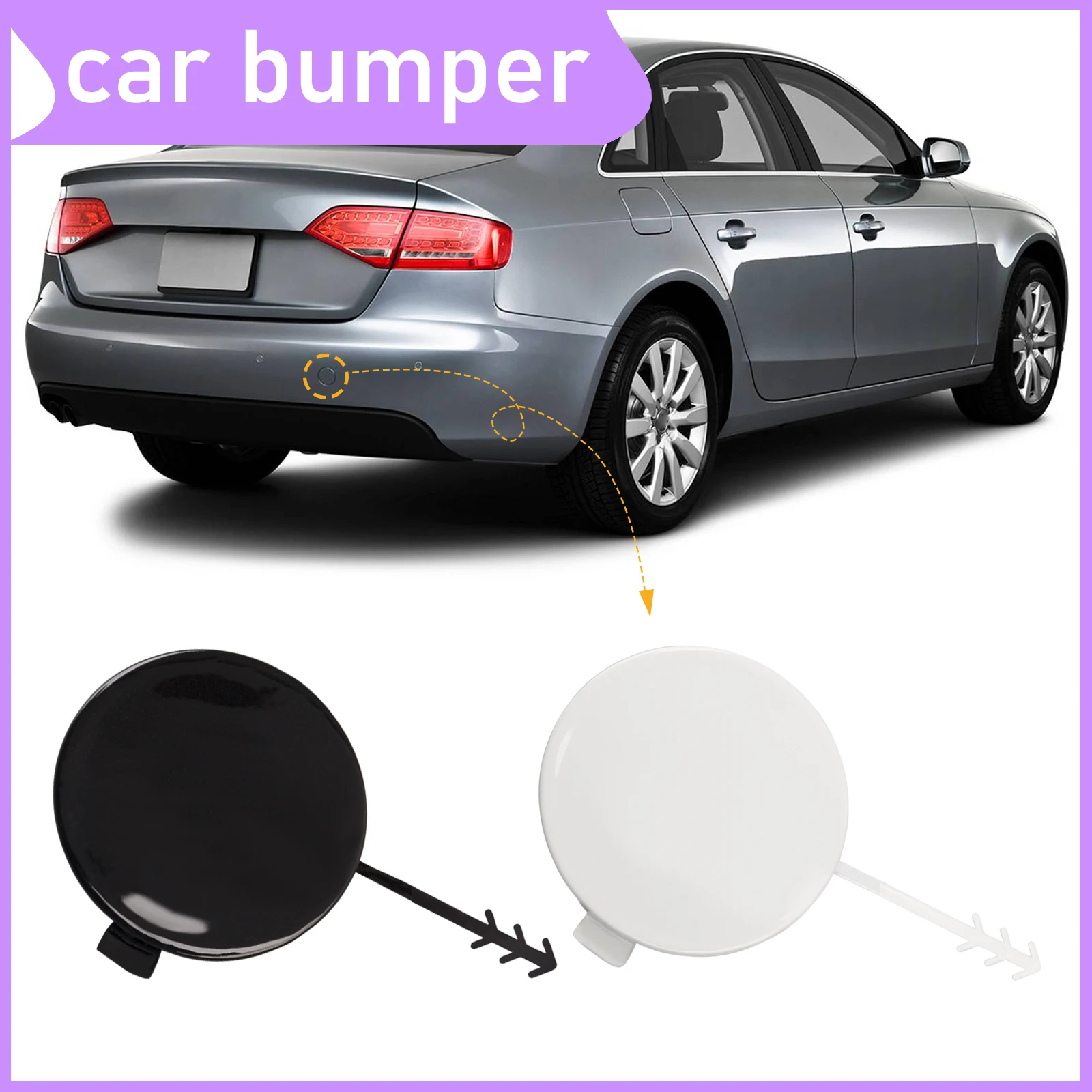 

Rear Bumper Tow Hook Cap Towing Eye Cover For Audi A4 B8 2008-2012 Right 8K0807441 8K0807441AGRU