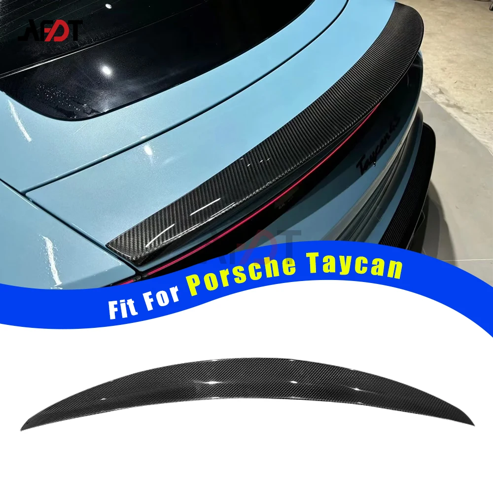 

AFDT настоящее углеродное волокно для Porsche Taycan, заднее крыло автомобиля, спойлер для багажника, аксессуары