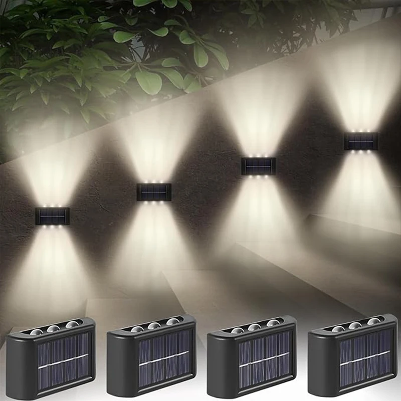 

1/4pcs Solar Wall Lights LED Waterproof Outdoor Lighting Up and Down Illuminated Courtyard Lights Garden Lights