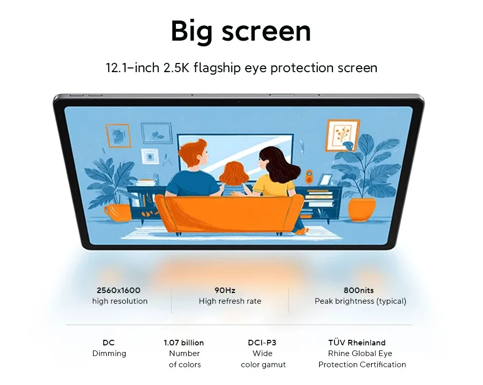 2025 Xiaoxin Pad12.1 TB365FC Tablet - 12.1 inch 2.5K Display, MediaTek Dimensity 6400,For Studying and Playing