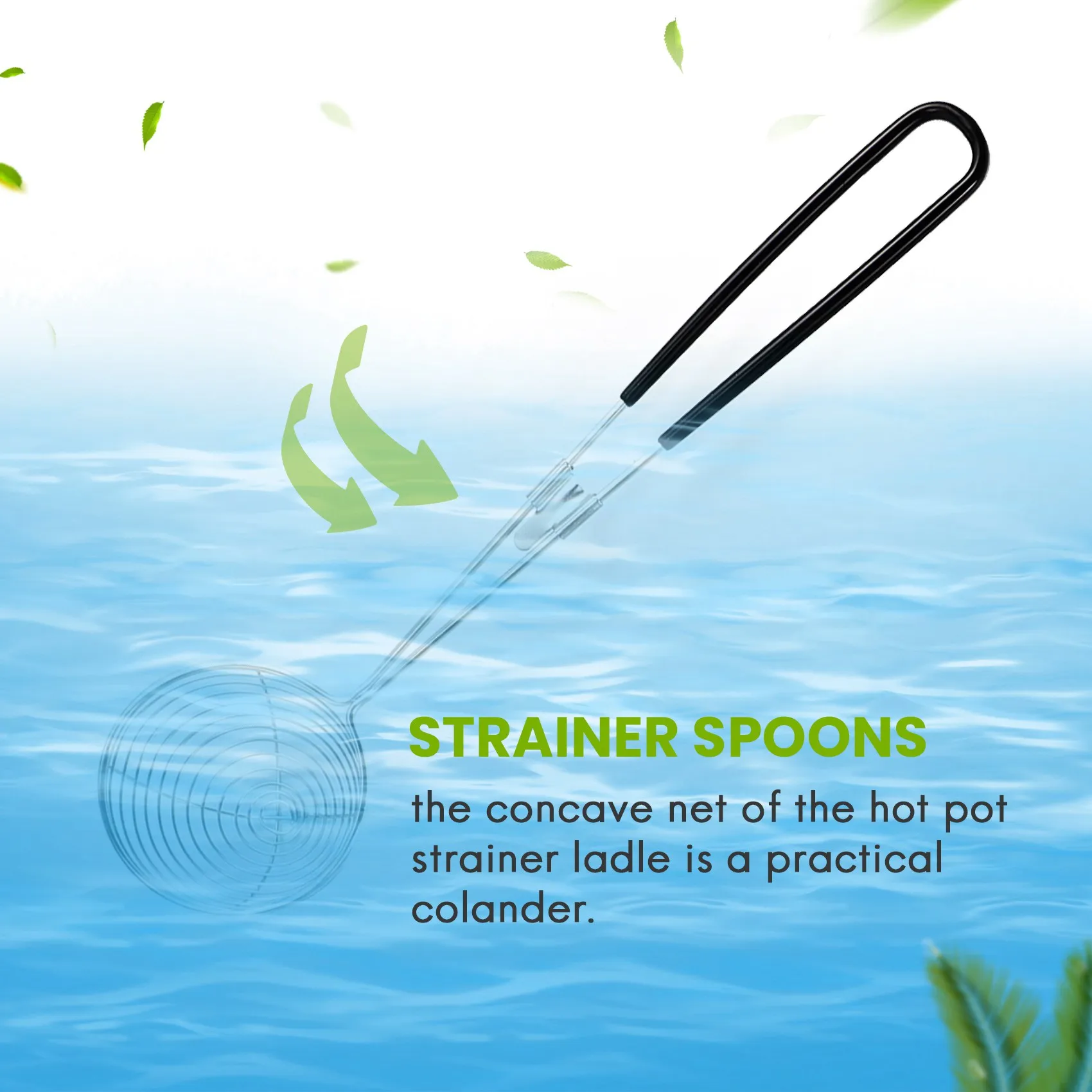 Hot Pot Strainer Scoops Stainless Steel Hot Pot Strainer Spoons Mesh Skimmer Spoon Asian Strainer Ladle with Handle