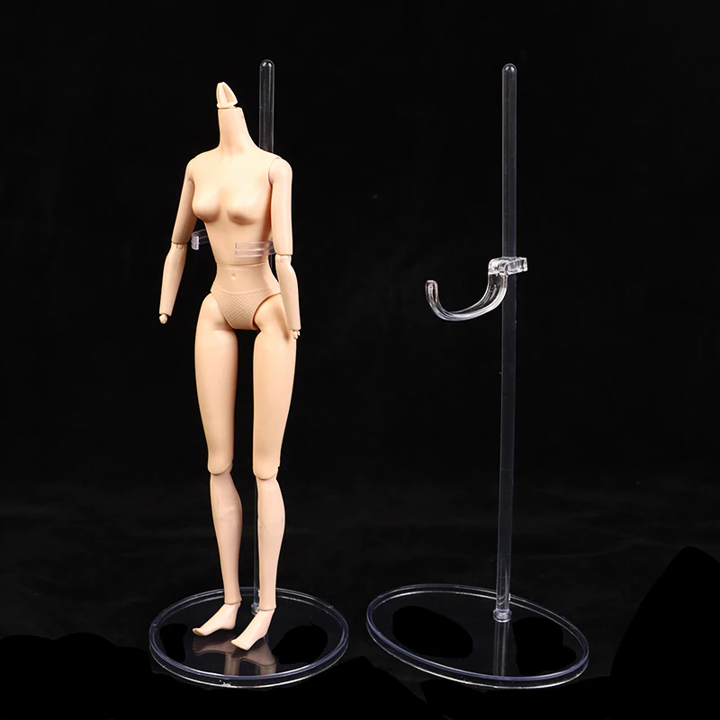 1Pc Acrylic Doll Holder Stands Transparent 30cm Figure Display Waist Foot Support Rack Bracket For 1/6 Doll Toys Show