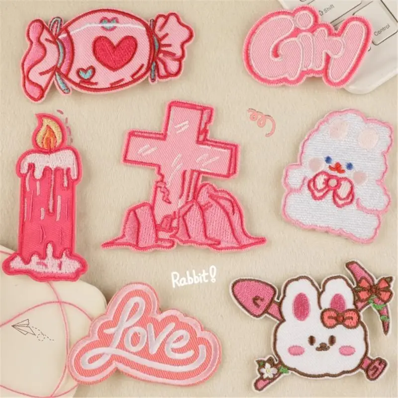 7Piece Cartoon Theme Letter Patches Embroidery Applique for Craft Project Decors