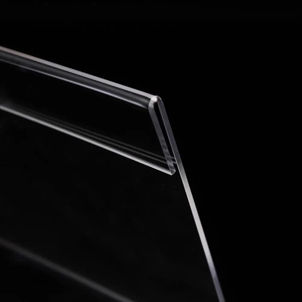 10 قطعة/المجموعة دائم الاكريليك شارة السعر حامل شفاف ملصق ذاتي اللصق عرض موقف حامل بطاقة الاسم مكتب الاستخدام #2