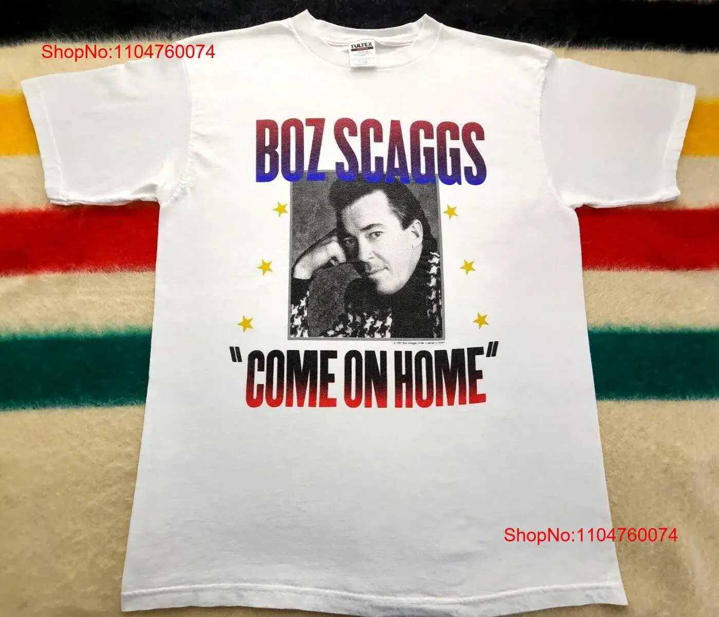 BOZ SCAGGS camiseta Vintage 1997 Come on Home tour Tag XL vintage lavado estirado homme Top para uso diario Unisex versátil