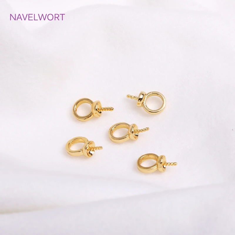 18K Gold Plated Bail Caps Beads Accessories End Caps Beads Pendants Connectors fit Pearls Beads DIY Jewelry Making