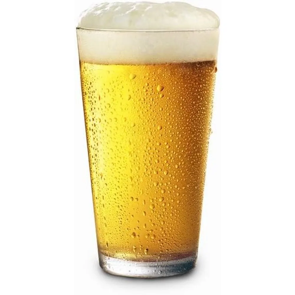 

16 унций термозакаленные очки для пинтов, набор из 6 предметов, прочный пивной стакан премиум-класса для домашнего бара, ресторана, вечеринки