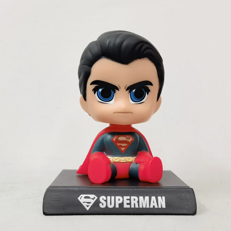 11cm Q-version American superhero Batman Spider Man Superman cartoon Car Doll Shaking Head Auto Bobble Head Kids Toys Gift
