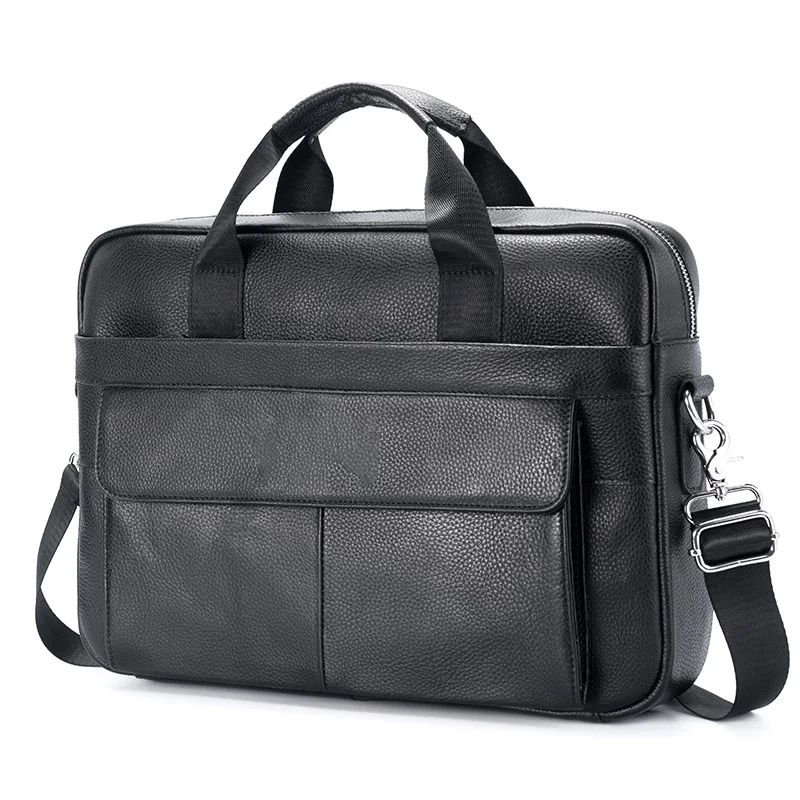 Valigetta per laptop Bussiness in pelle di mucca Valigetta portatile grande in vera pelle Borsa a tracolla o a tracolla da uomo multifunzionale