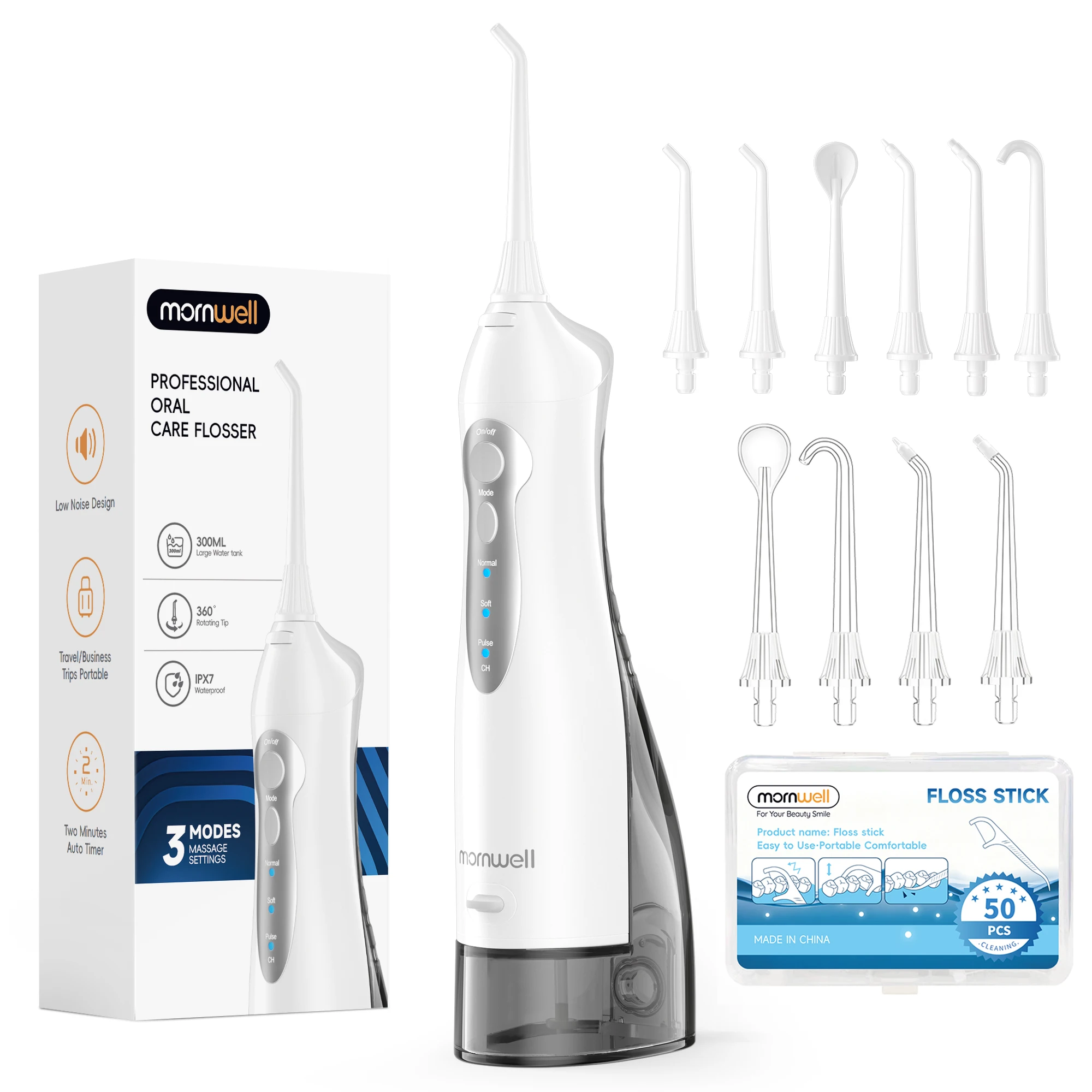D52 Draagbare Draadloze Waterflosser USB Oplaadbare Waterstraal Floss Tandenstoker 4 Jet Tip 300 ml 3 Modi Tanden Schoon voor Reizen