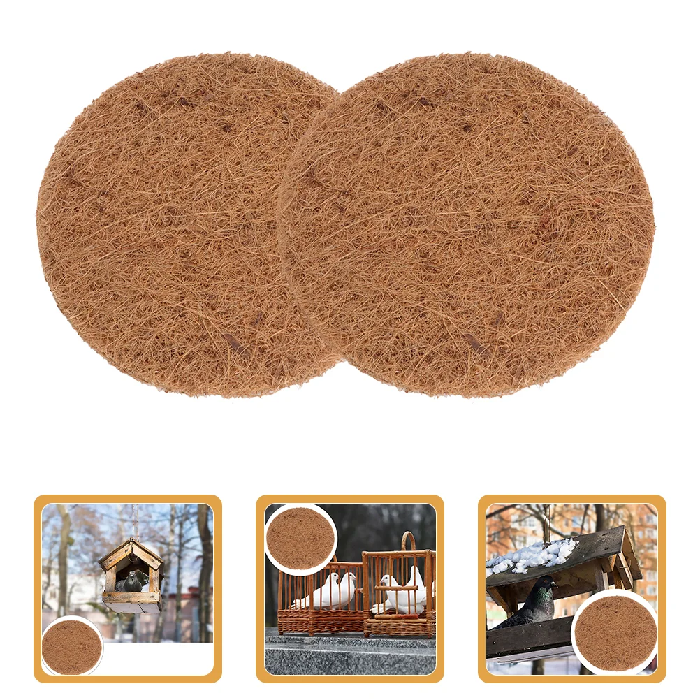 

10 Pcs Pet Litter Premium Bird Eggs Mats Coconut Fiber for Parrot Pigeon Nest Pads Round Flowerpot