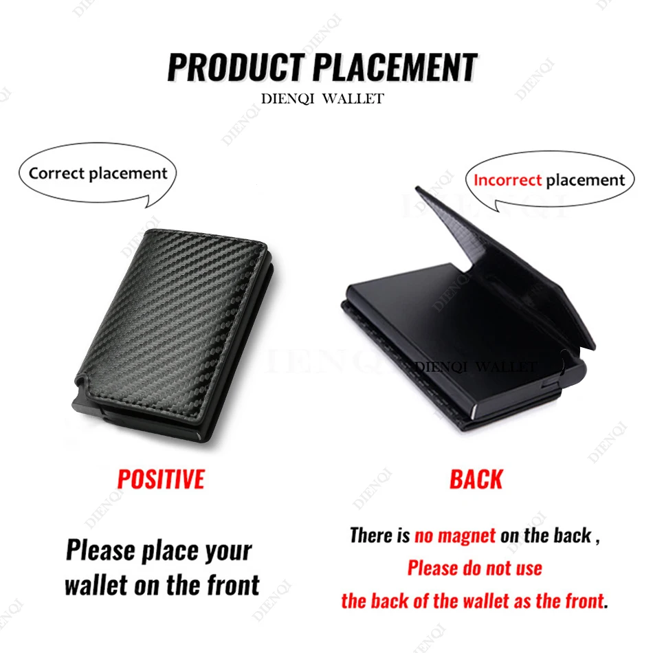 Carbon Fiber Slim Aluminum Men Wallet ID Credit Card Holder Mini RFID Wallet Automatic Pop up Bank Card Case Black Vallet 2023