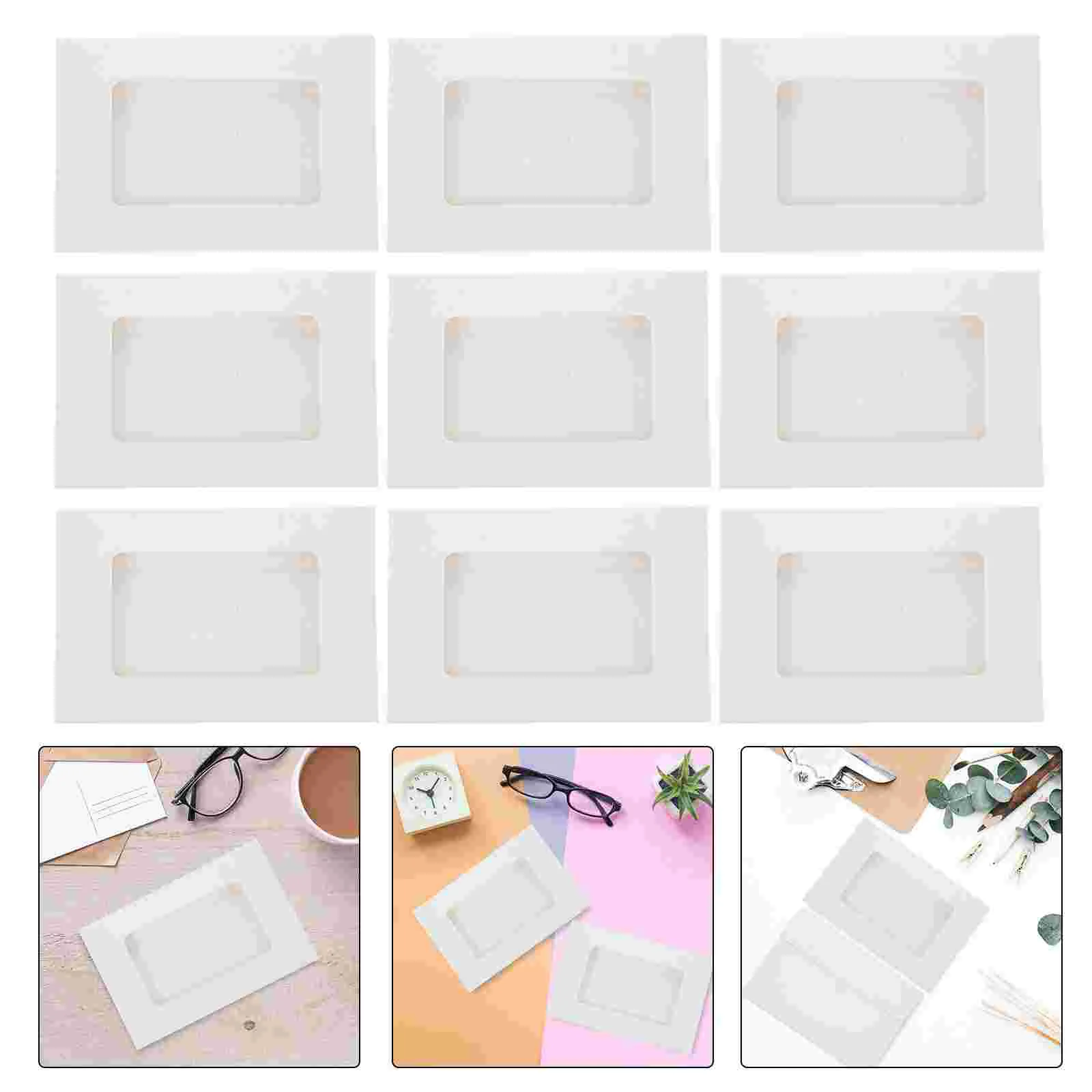 

30 Pcs Window Envelope Box Mini Framed Business Card Envelopes Frames with Blank Paper Picture