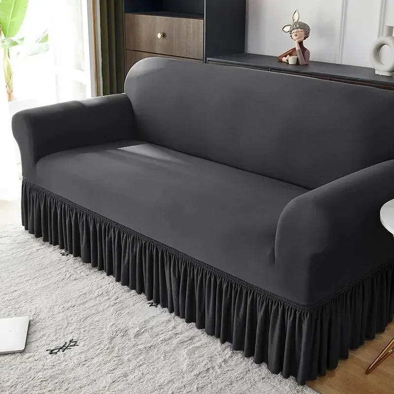 Seasons Elastic Double Armrest Skirt Sofa Cover 1/2/3/4 Sofa Covers Covers for Living Room Couch Fundas De Sofa  Couch Cover