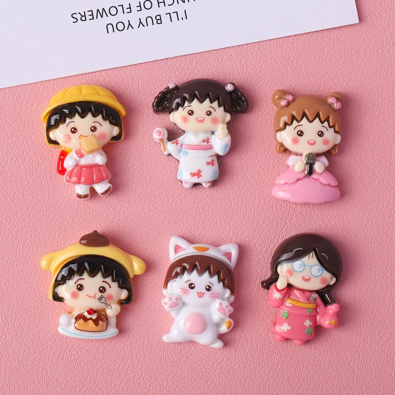 5pcs Cartoon shiny pill girl resin flatback for craft diy supplies cabochons charms for scrampbooking embellishments