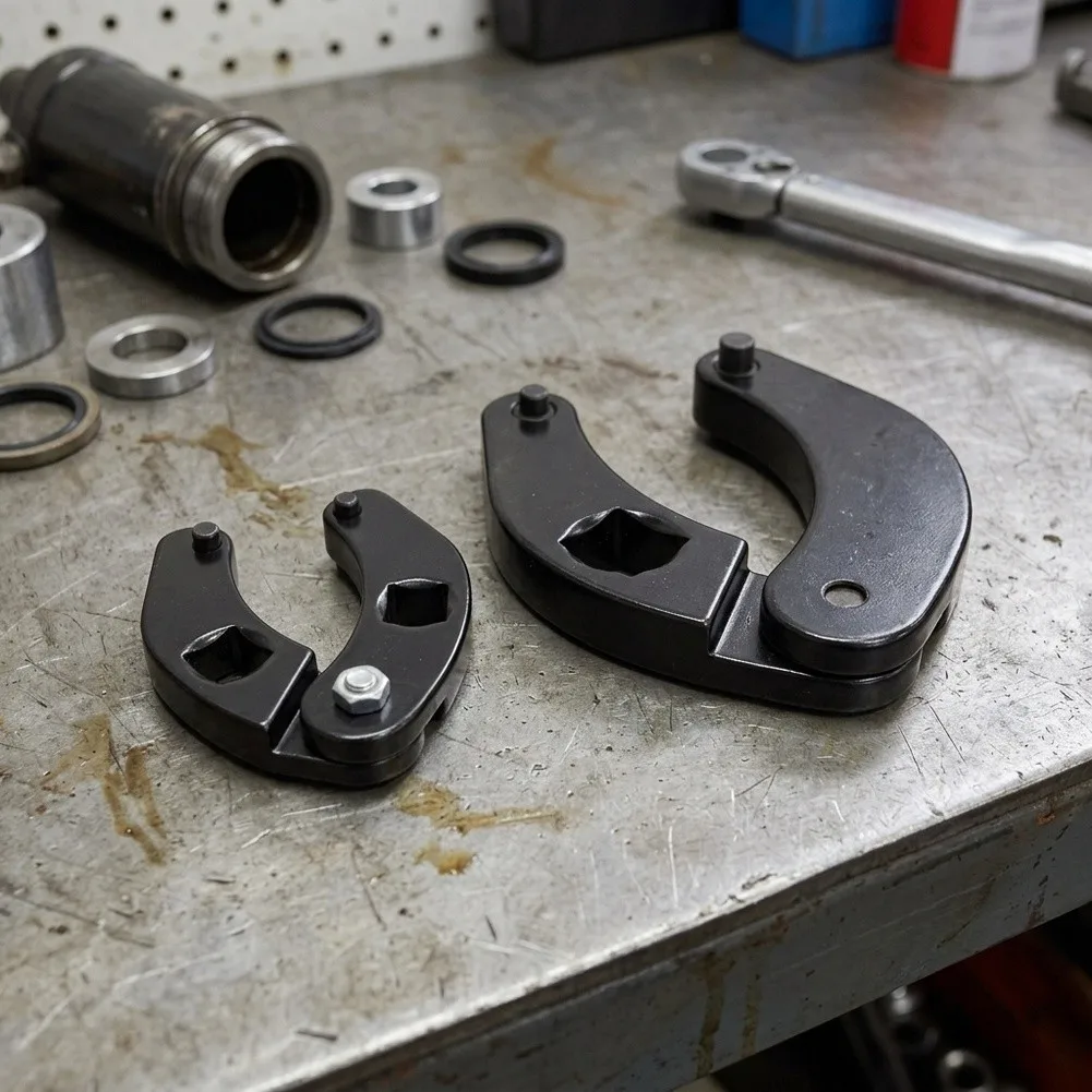 Adjustable Hydraulic Gland Nut Wrench Set for Farm Equipment with Square Drive Bar and 8 Pins for 1 inch to 6 inch Nuts