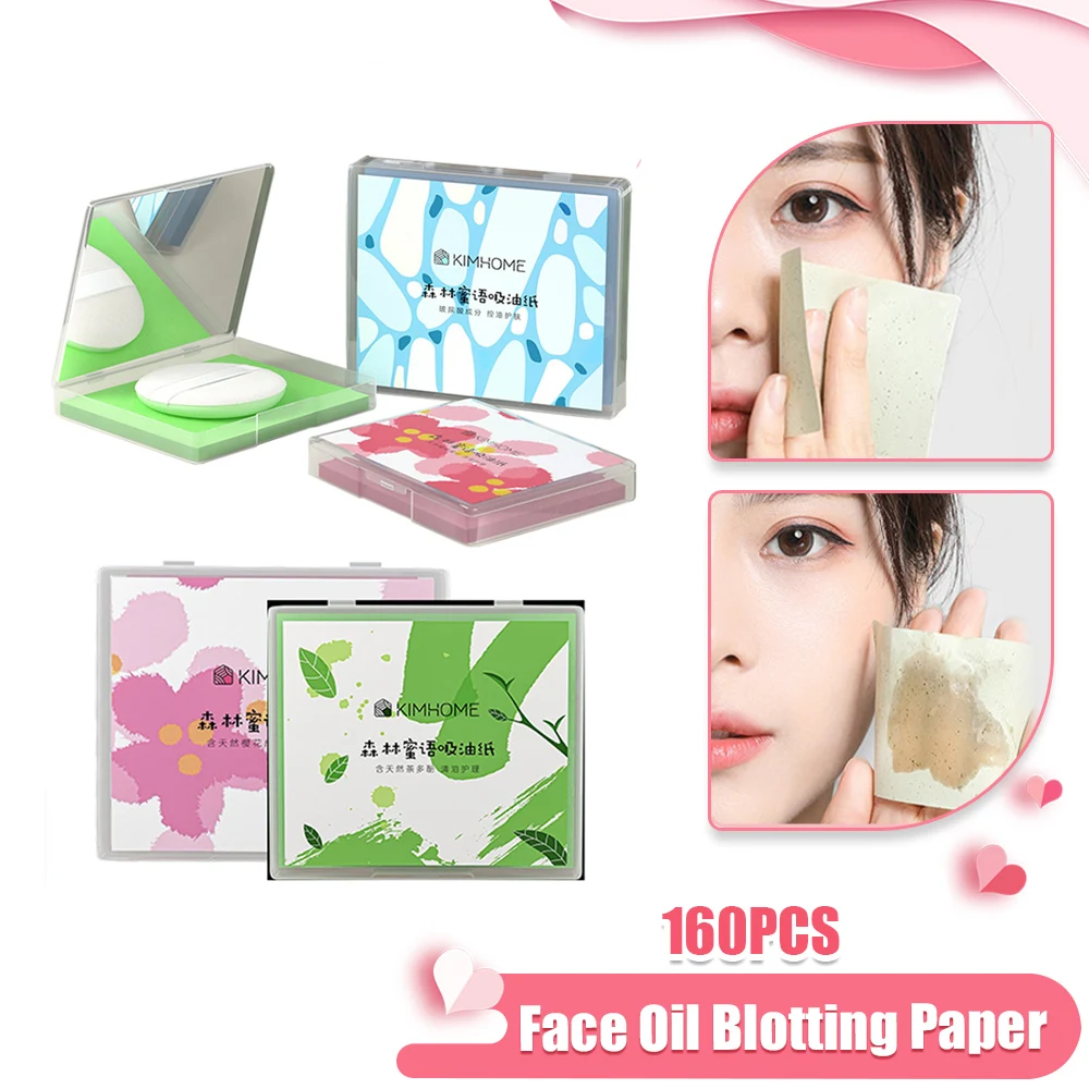 160pcs Protable Face Oil Blotting Paper Matting Face Wipes Facial Cleanser Oil Control Oil-absorbing Face Cleaning Tools New