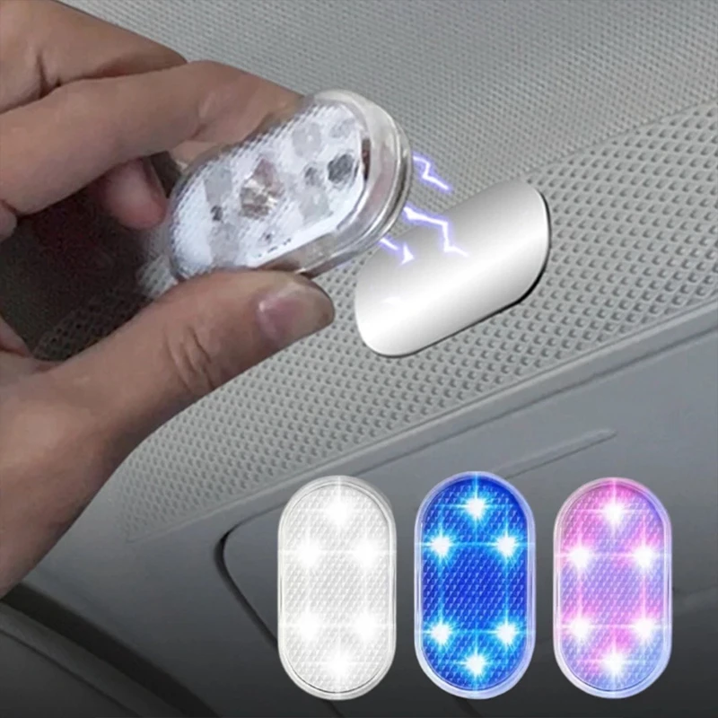 

1pc Car LED Light Interior Lighting Atmosphere Lamp for Armrest Box Trunk Switch Touch Control Wireless Mini LED Foot Lights