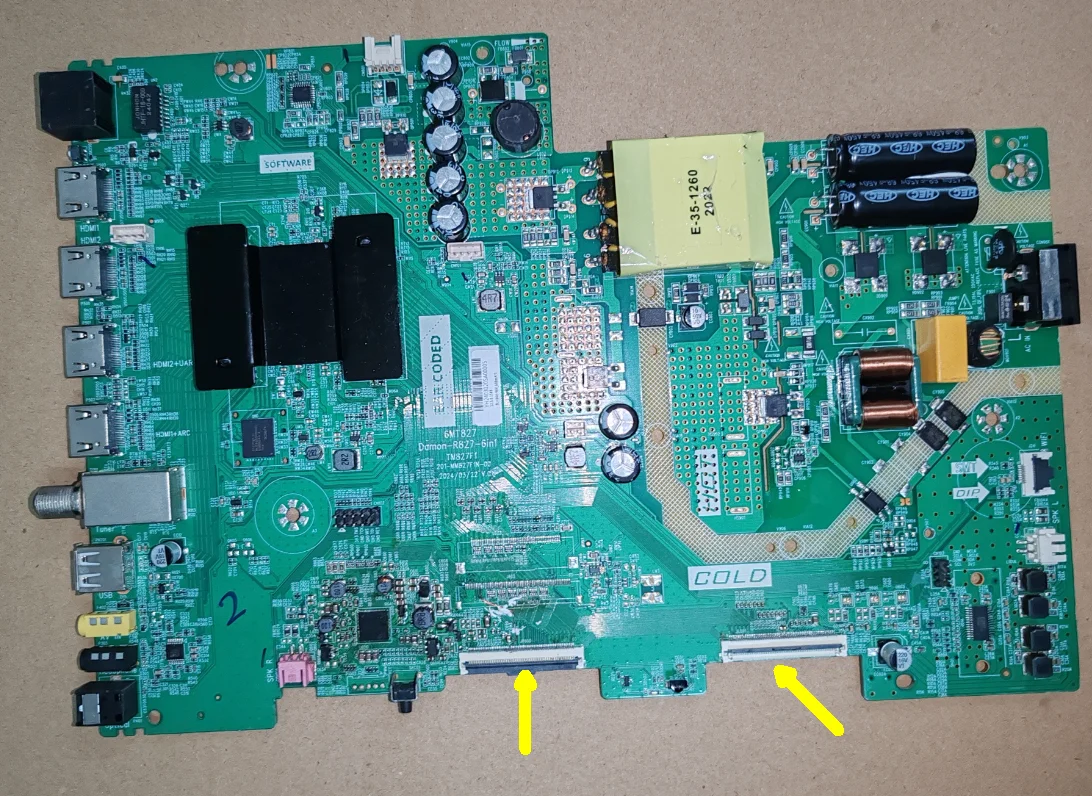 

6MT827 DAMON-R827-6IN1 TM827F1 201-MM827F1N-00 LED WiFi Network TV Motherboard Physical Photo for 84--96V 600MA