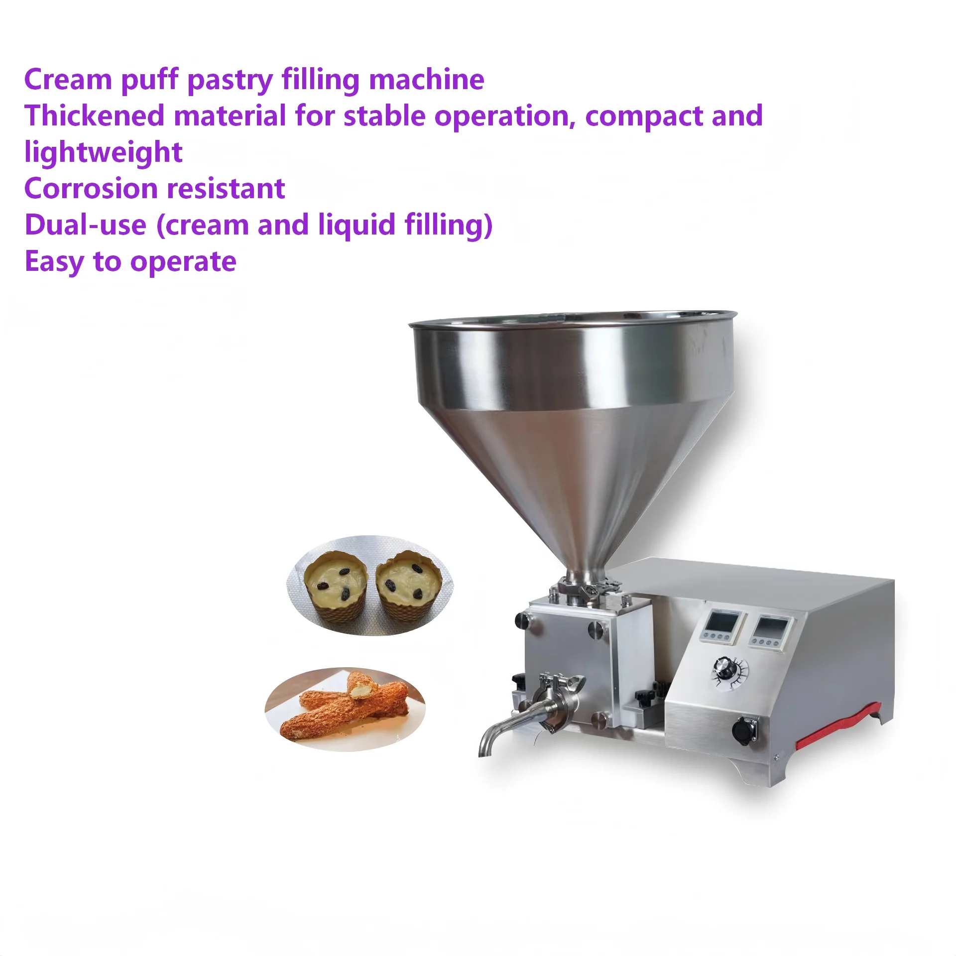 Filling Nozzle Machine For Pastry Cream Injection Pump & Muffin Filling Fruit & Egg Compatible Easy Operate 1 Year Warranty