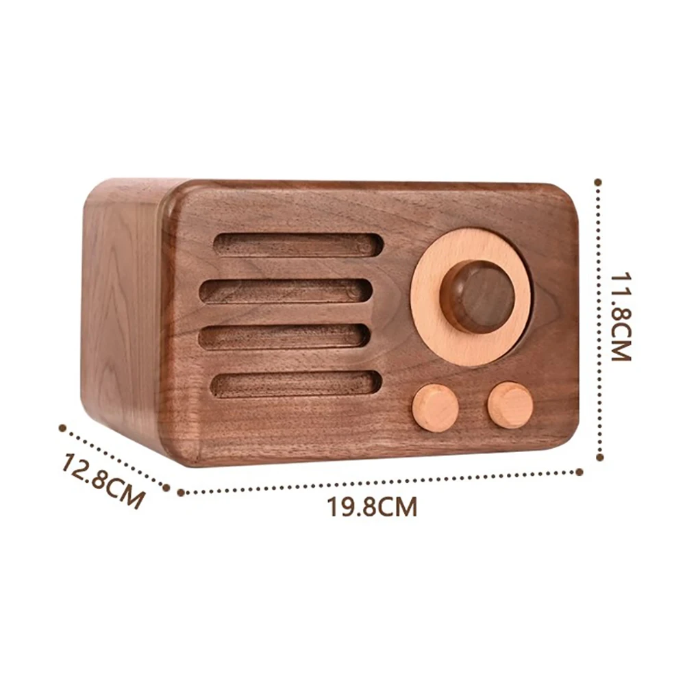 Vintage Radio Style Walden Black Walnut Wood Tissue Box - Desktop Mini Napkin Holder